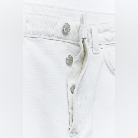 Zara RIPPED TRF DENIM Jean MINI SKIRT White Size S NEW - Picture 12 of 14